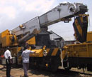 Work starting to overhaul an old British built 60 ton rail crane